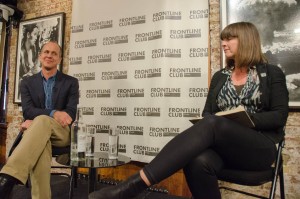 Peter Greste speaks to Sue Turton, Frontline Club, 19 February 2015. Photo Richard Nield